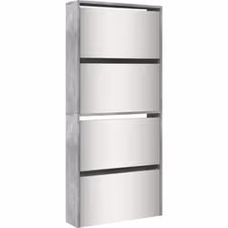Cette armoire à chaussures à 4 niveaux, au design moderne et élégant, est un excellent meuble pour ranger vos chaussures de m ...