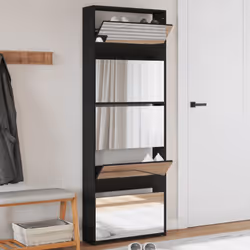 Cette armoire à chaussures à 5 niveaux, au design moderne et élégant, est un excellent meuble pour ranger vos chaussures de m ...