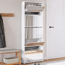 Cette armoire à chaussures à 5 niveaux, au design moderne et élégant, est un excellent meuble pour ranger vos chaussures de m ...