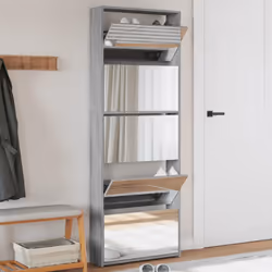 Cette armoire à chaussures à 5 niveaux, au design moderne et élégant, est un excellent meuble pour ranger vos chaussures de m ...