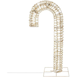 Ecd Germany - Bâton de Sucre avec Éclairage led 75 cm en Or, Bâton Lumineux en Métal avec 400 led Blanc Chaud, Minuterie 6 Heures, Candy Cane,