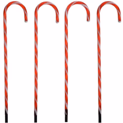 Ambiance Ensemble de lampes de Noël en forme de canne à sucre 4 pcs