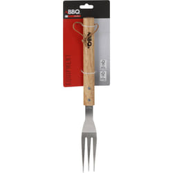 BBQ - Fourchette de barbecue en acier inoxydable avec manche en bois 42 cm