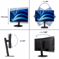 Philips 24B2U3601 écran plat de PC 23.8" Quad HD LCD Noir - Vue supplémentaire 3