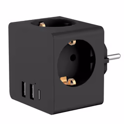 Accezz SH00076720, Intérieure, Type F, Droit, Noir, 3 sortie(s) CA, 400 W