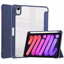 Coque tablette rigide Trifold iPad Mini 7 (2024) / iPad Mini 6 (2021) Bleu foncé imoshion