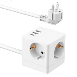 Accezz SH00079197 multiprise 1,8 m 3 sortie(s) CA Intérieure Blanc