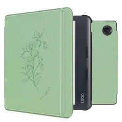 Design Slim Hard Sleepcover avec support Kobo Libra Colour Floral Green imoshion