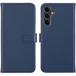 Étui portefeuille en cuir véritable Samsung Galaxy A16 Bleu Selencia