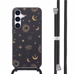 Coque design en silicone avec cordon Samsung Galaxy S25 Plus Sky Black imoshion