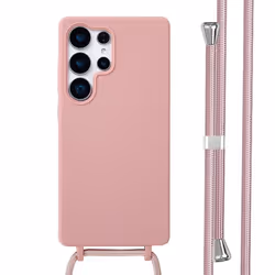 Coque en silicone avec cordon Samsung Galaxy S25 Ultra Sand Pink imoshion