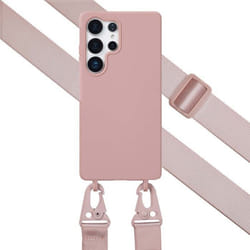 Coque design en silicone avec cordon Samsung Galaxy S25 Ultra Sand Pink Selencia