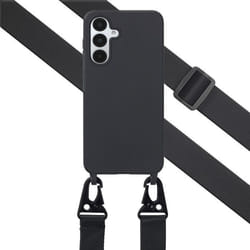 Coque silicone avec cordon amovible Samsung Galaxy A36 Noir Selencia