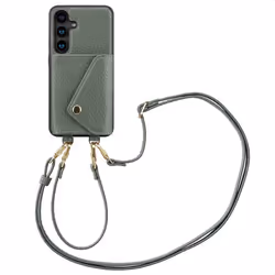 Coque de téléphone Sera avec cordon et porte-cartes enveloppe Samsung Galaxy S24 Sage Green Selencia