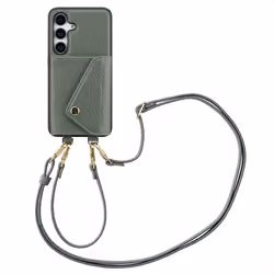 Coque de téléphone Sera avec cordon et porte-cartes enveloppe Samsung Galaxy S25 Sage Green Selencia