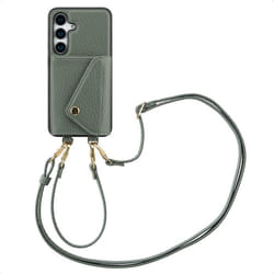 Coque de téléphone Sera avec cordon et porte-cartes enveloppe Samsung Galaxy S25 Sage Green Selencia