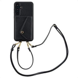 Coque de téléphone Sera avec cordon et porte-cartes enveloppe Samsung Galaxy A55 Noir Selencia
