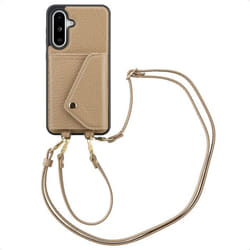 Coque de télephone Sera avec cordon et porte-cartes enveloppe Samsung Galaxy A36 / A56 Taupe Selencia