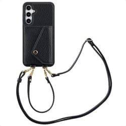 Coque de téléphone Sera avec cordon et porte-cartes enveloppe Samsung Galaxy A35 Noir Selencia