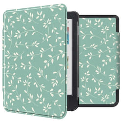 Design Slim Hard Sleepcover Kobo Clara Colour / Clara BW / Tolino Shine 5 / Shine Color Smoke Green Flowers imoshion