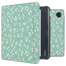 Design Slim Hard Sleepcover avec support Kobo Libra Colour / Tolino Vision Color Smoke Green Flowers imoshion