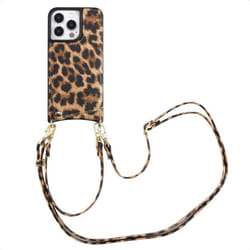 Coque de téléphone Nova avec cordon et porte-cartes iPhone 13 Pro Leopard Selencia