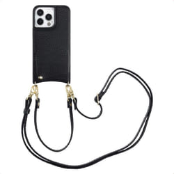 Coque de téléphone Nova avec cordon et porte-cartes iPhone 13 Pro Noir Selencia