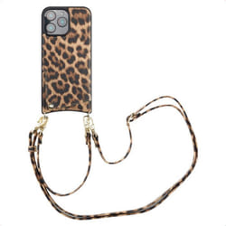 Coque de téléphone Nova avec cordon et porte-cartes iPhone 16 Pro Max Leopard Selencia