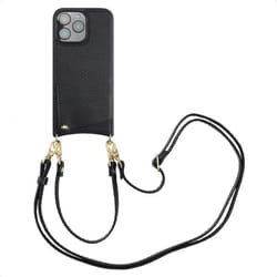 Coque de téléphone Nova avec cordon et porte-cartes iPhone 16 Pro Max Noir Selencia