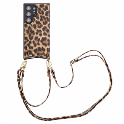Coque de téléphone Nova avec cordon et porte-cartes Samsung Galaxy S24 Ultra Leopard Animal Selencia