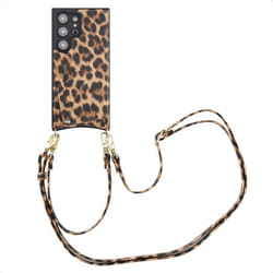 Coque de téléphone Nova avec cordon et porte-cartes Samsung Galaxy S24 Ultra Leopard Animal Selencia