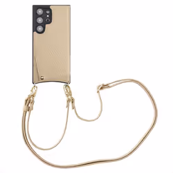 Coque de téléphone Nova avec cordon et porte-cartes Samsung Galaxy S24 Ultra Beige Selencia