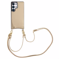 Coque de téléphone Nova avec cordon et porte-cartes Samsung Galaxy S25 Ultra Beige Selencia