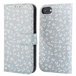 Étui de téléphone portefeuille Design iPhone 16e Smoke Green Flowers imoshion