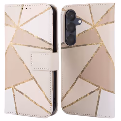 Étui de téléphone portefeuille Design Samsung Galaxy S25 Beige Graphic imoshion