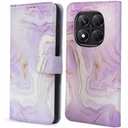 Étui de téléphone portefeuille Design Xiaomi Redmi Note 14 Pro (5G) / 14 Pro Plus (5G) Purple Marble imoshion