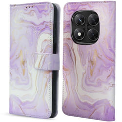Étui de téléphone portefeuille Design Xiaomi Redmi Note 14 Pro (5G) / 14 Pro Plus (5G) Purple Marble imoshion