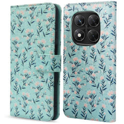 Étui de téléphone portefeuille Design Xiaomi Redmi Note 14 Pro (5G) / 14 Pro Plus (5G) Blue Flowers imoshion