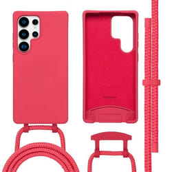 Coque arrière Color avec cordon amovible et MagSafe Samsung Galaxy S25 Ultra Red Raspberry imoshion
