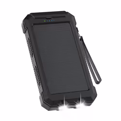 Solar Powerbank Batterie externe avec panneau solaire Charge rapide et fourniture dénergie 20.000 mAh Noir imoshion