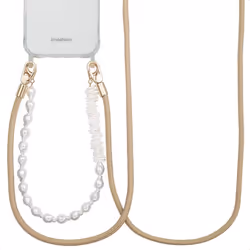 Ensemble de cordons téléphone avec perles et coquillages Beige Selencia
