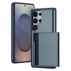 Coque arrière avec porte-cartes Samsung Galaxy S25 Ultra Bleu foncé imoshion
