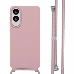 Coque en silicone avec cordon Samsung Galaxy S25 Edge Sand Pink imoshion