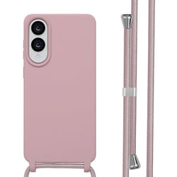 Coque en silicone avec cordon Samsung Galaxy S25 Edge Sand Pink imoshion