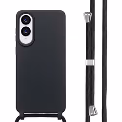 Coque en silicone avec cordon Samsung Galaxy S25 Edge Noir imoshion