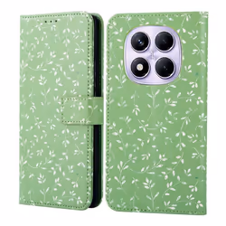 Étui de téléphone portefeuille Design Xiaomi Redmi Note 14 Pro (4G) Green Flowers imoshion