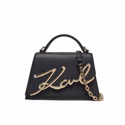 Sac Bandoulière - KARL LAGERFELD - K/SIGNATURE - Noir/Gold - Cuir de vache - 14.5 cm x 21.3 cm x 10 cm