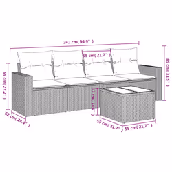 VidaXL 3251026 banc de jardin Rotin, Verre trempé