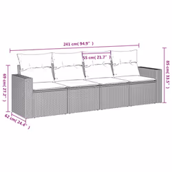 VidaXL 3251027 banc de jardin Rotin, Verre trempé
