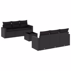 VidaXL 3251042, Noir, Rotin, Verre trempé, 110 kg, Adultes et enfants, 550 mm, 550 mm